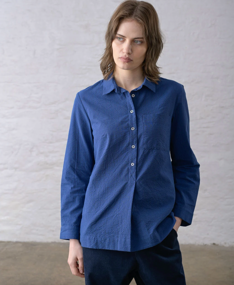 River Tunic Blue Pinstripe