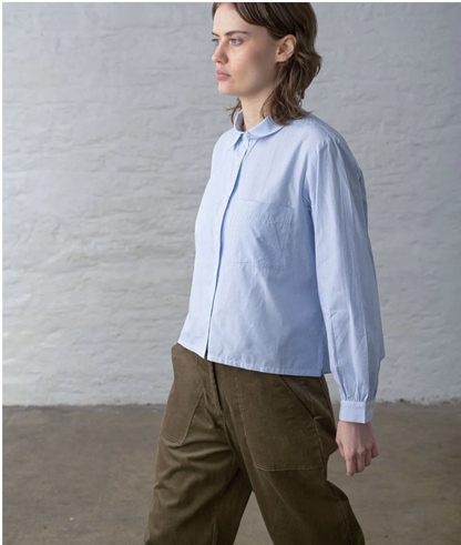 Ada Cropped Blouse Shirt Stripe