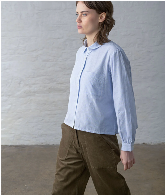 Ada Cropped Blouse Shirt Stripe