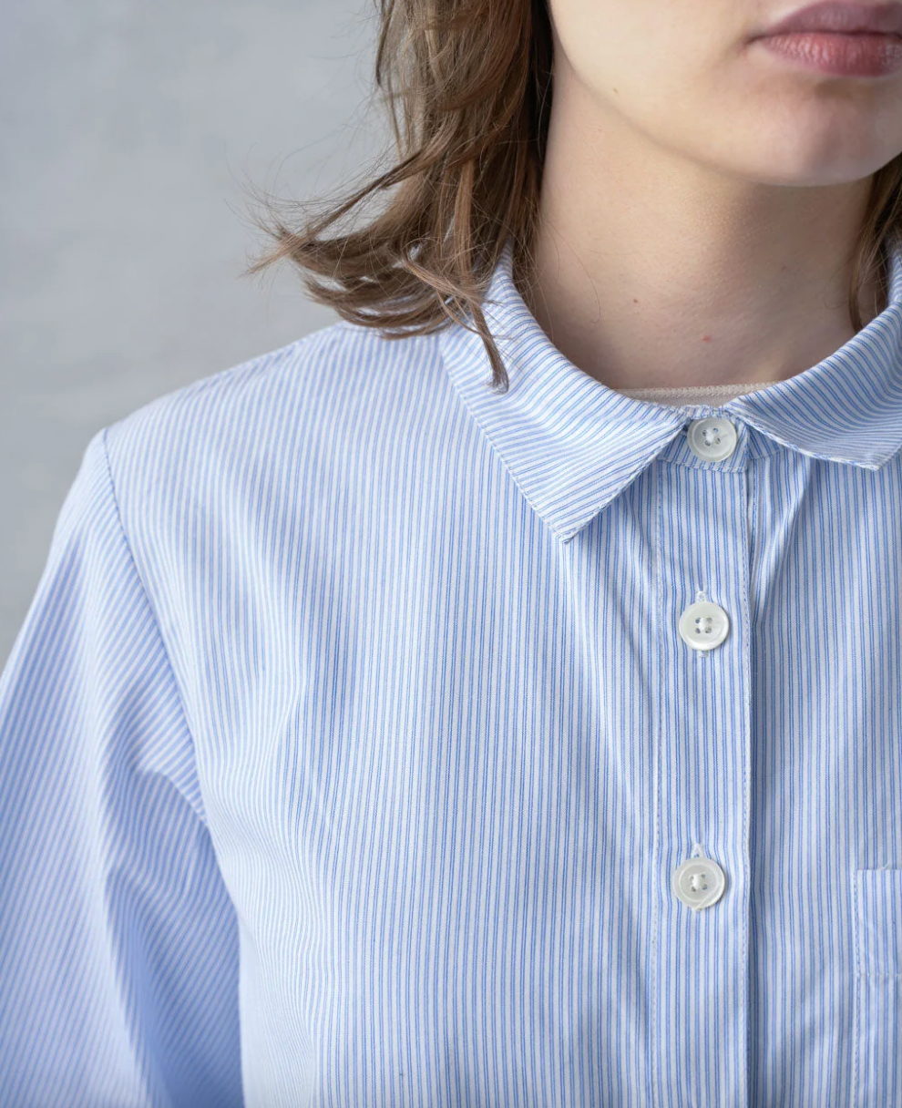 Ada Cropped Blouse Shirt Stripe