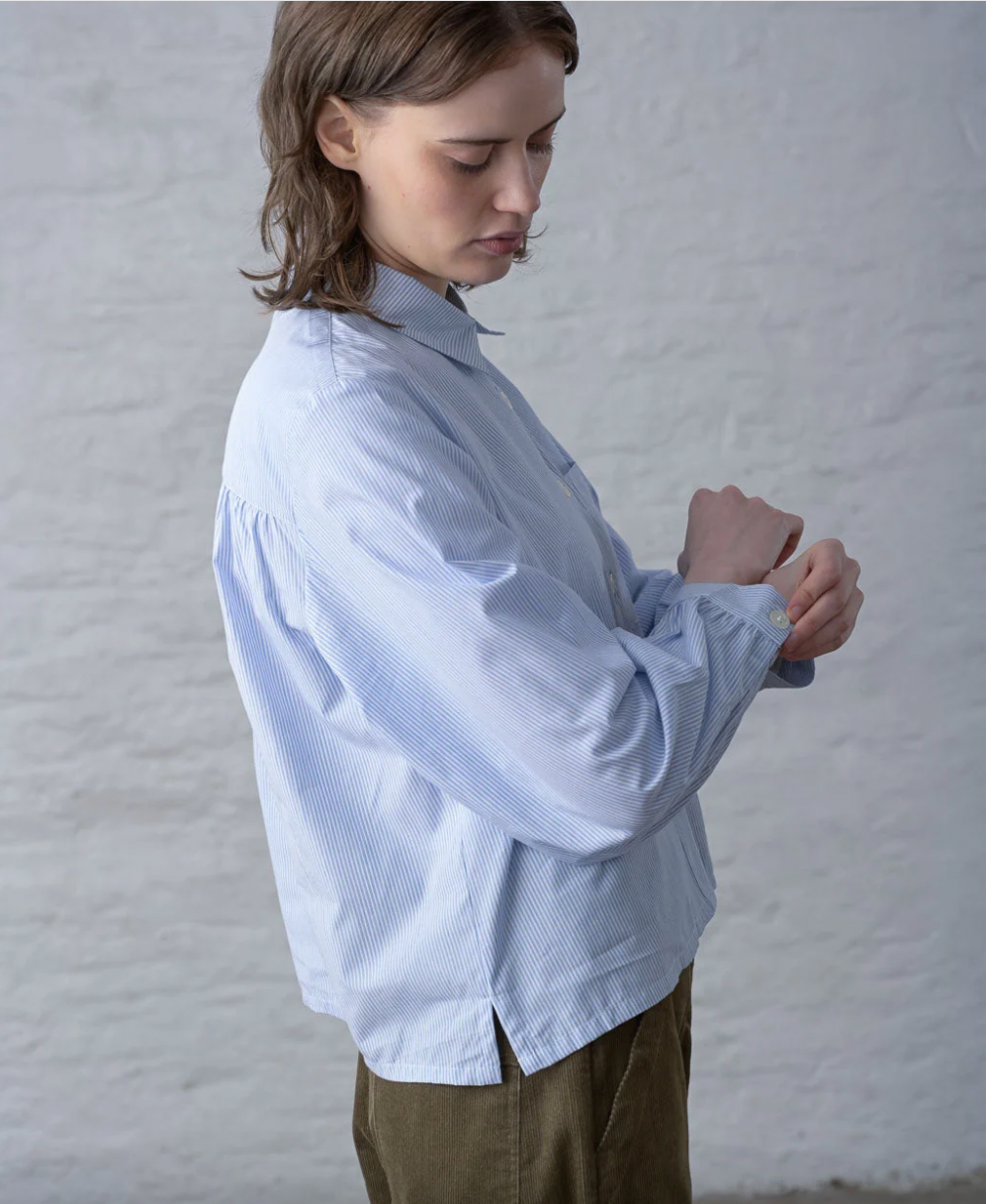Ada Cropped Blouse Shirt Stripe