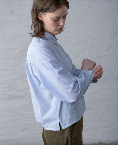 Ada Cropped Blouse Shirt Stripe