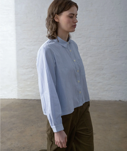 Ada Cropped Blouse Shirt Stripe