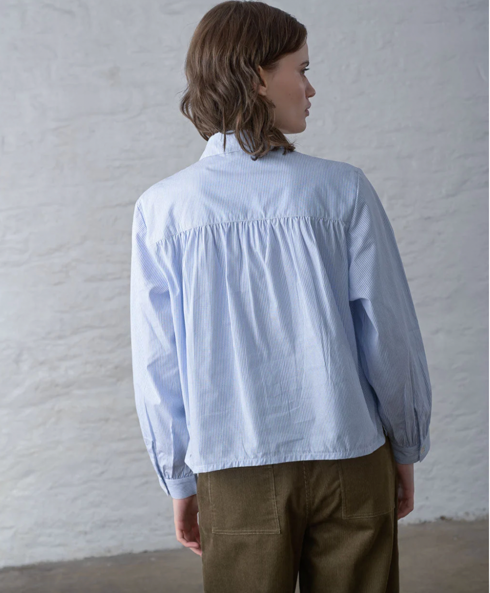 Ada Cropped Blouse Shirt Stripe