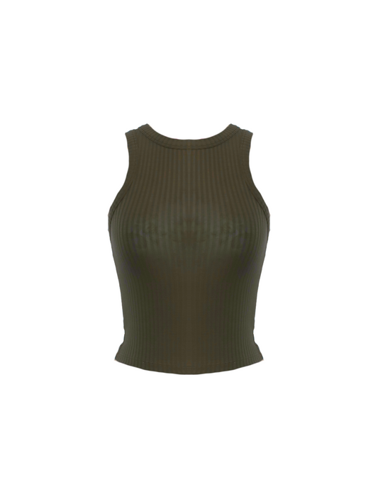 Porto Organic Cotton Top Dark Olive