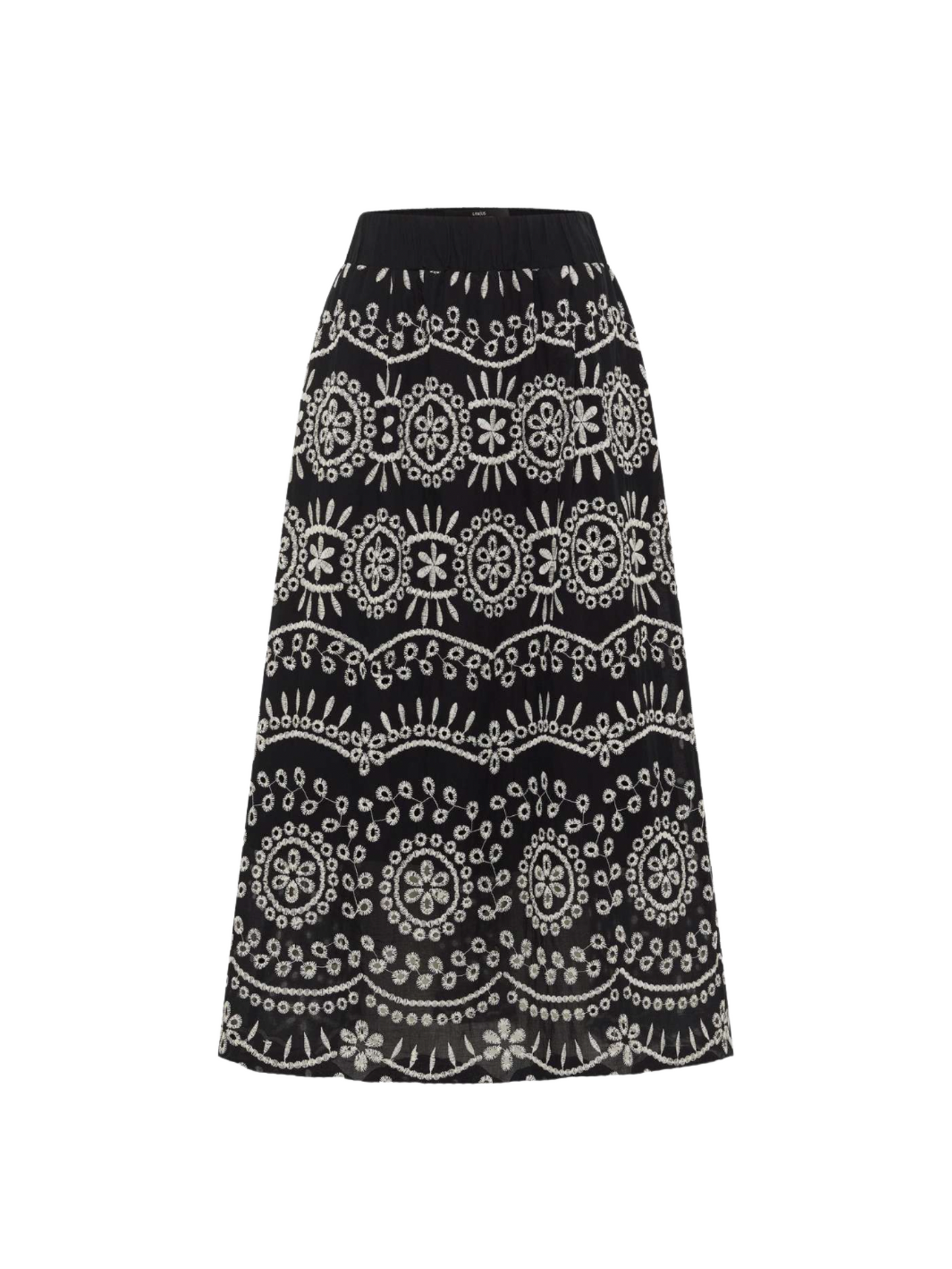 Embroidered Maxi Skirt Black