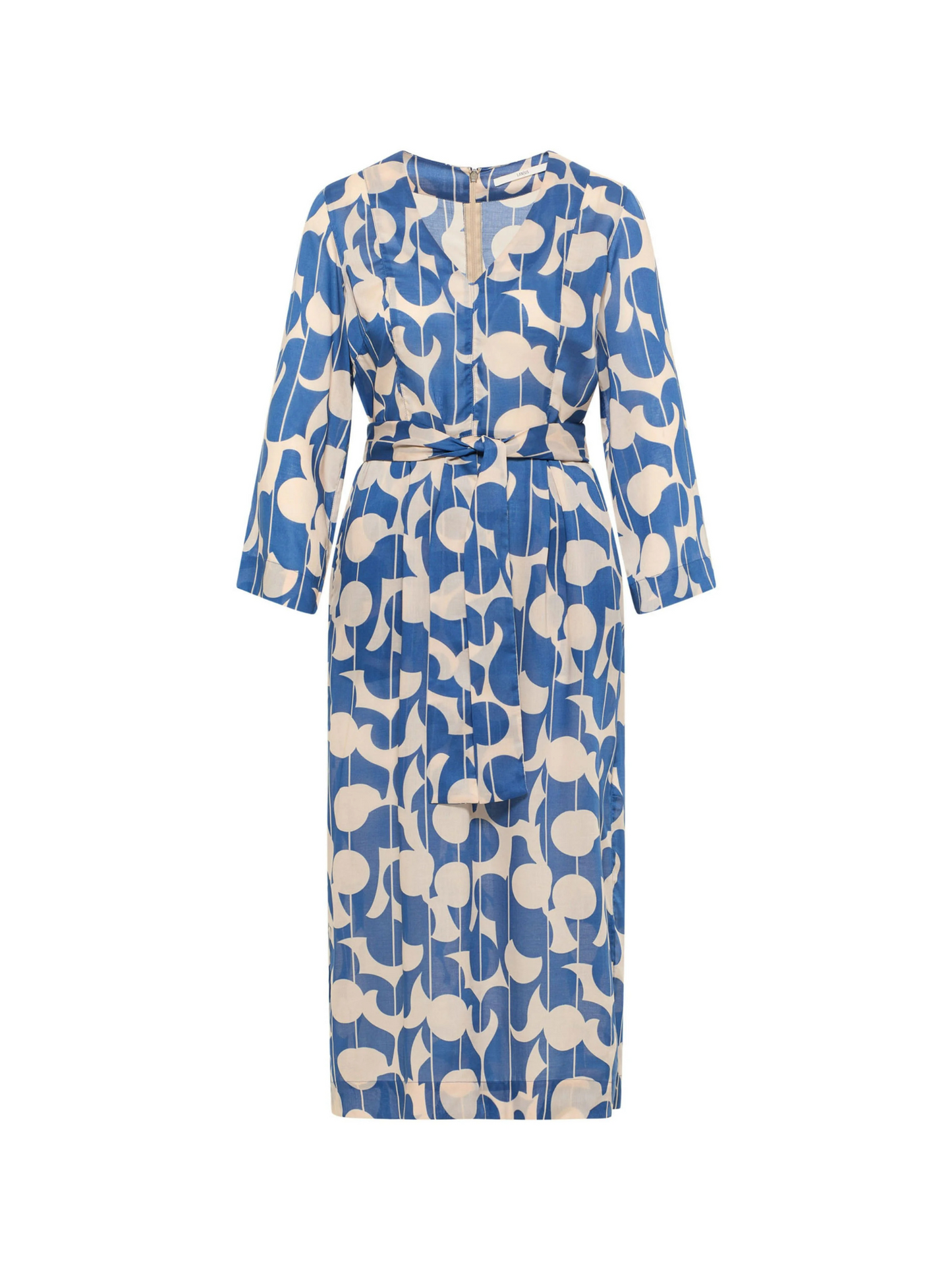 Graphic Dots Midi Dress Blue