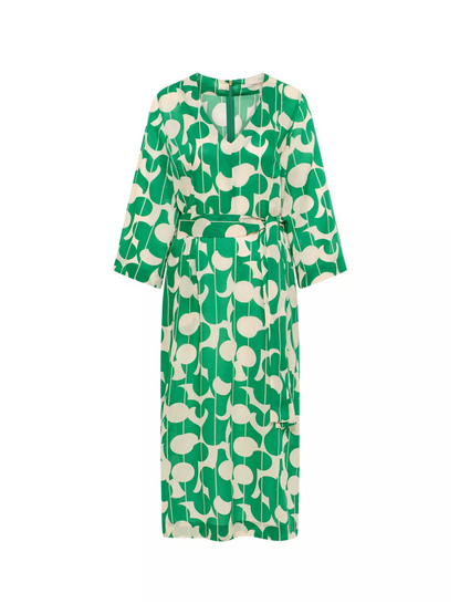Graphic Dots Midi Dress Green