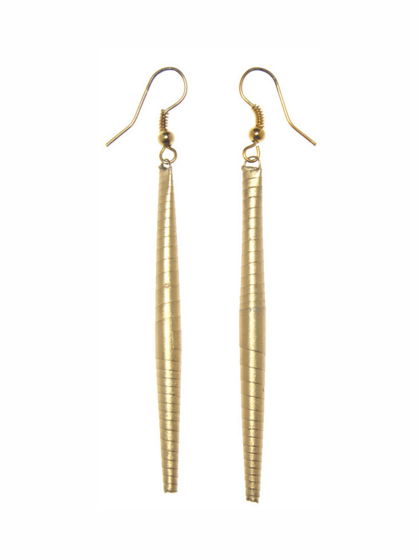 Waste Paper Bead Earring Gold