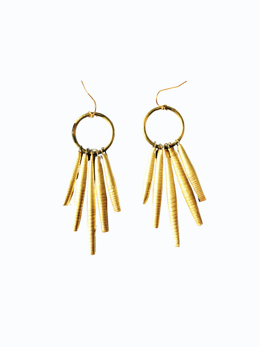 Circle Drop Waste Paper Earring Gold