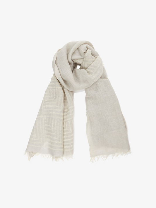 Block Printed Scarf Grey