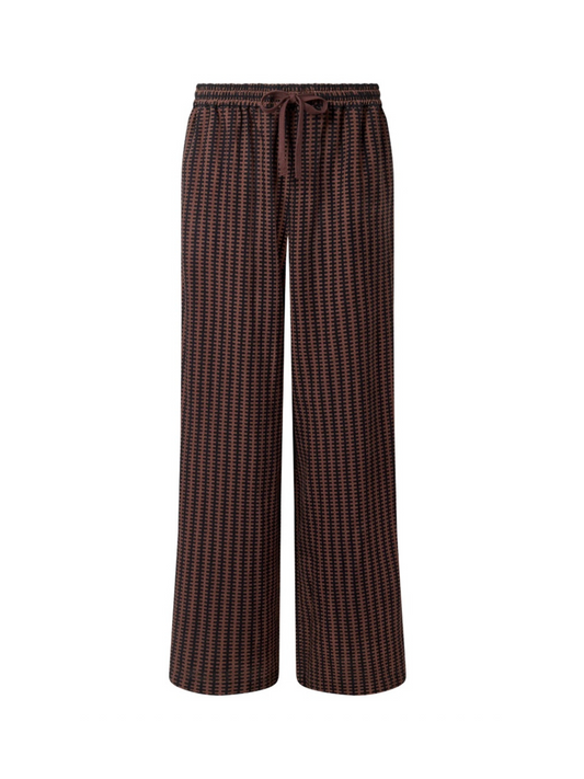 Beach Print Trousers Brown Stripe