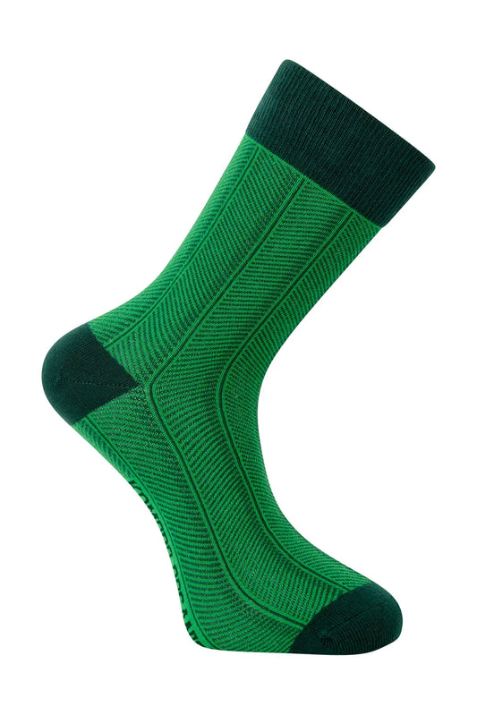 HERRINGBONE - Organic Cotton Socks- Green