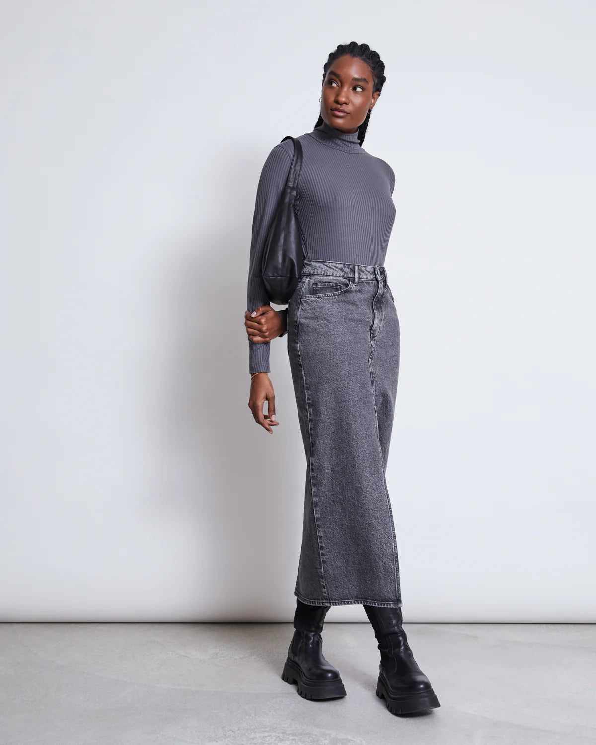 Jan N June - Mio Lyocell Turtleneck - Dark Grey
