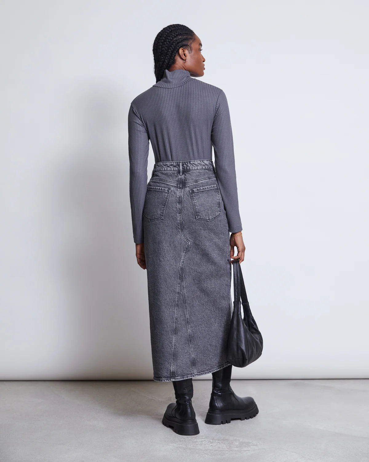 Jan N June - Mio Lyocell Turtleneck - Dark Grey