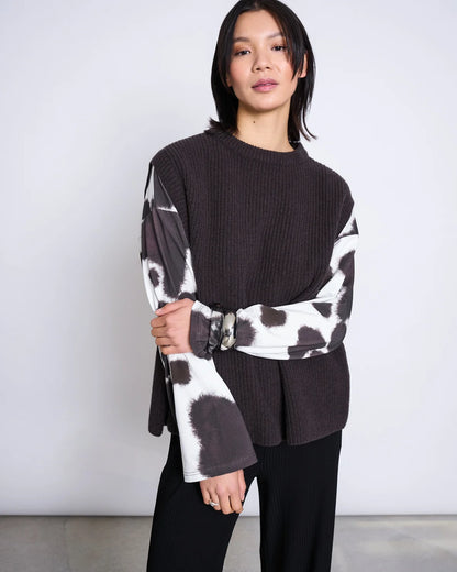 Lambswool Slipover - Dark brown