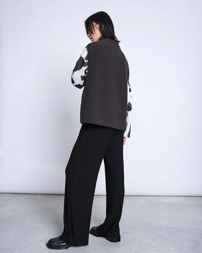 Lambswool Slipover - Dark brown