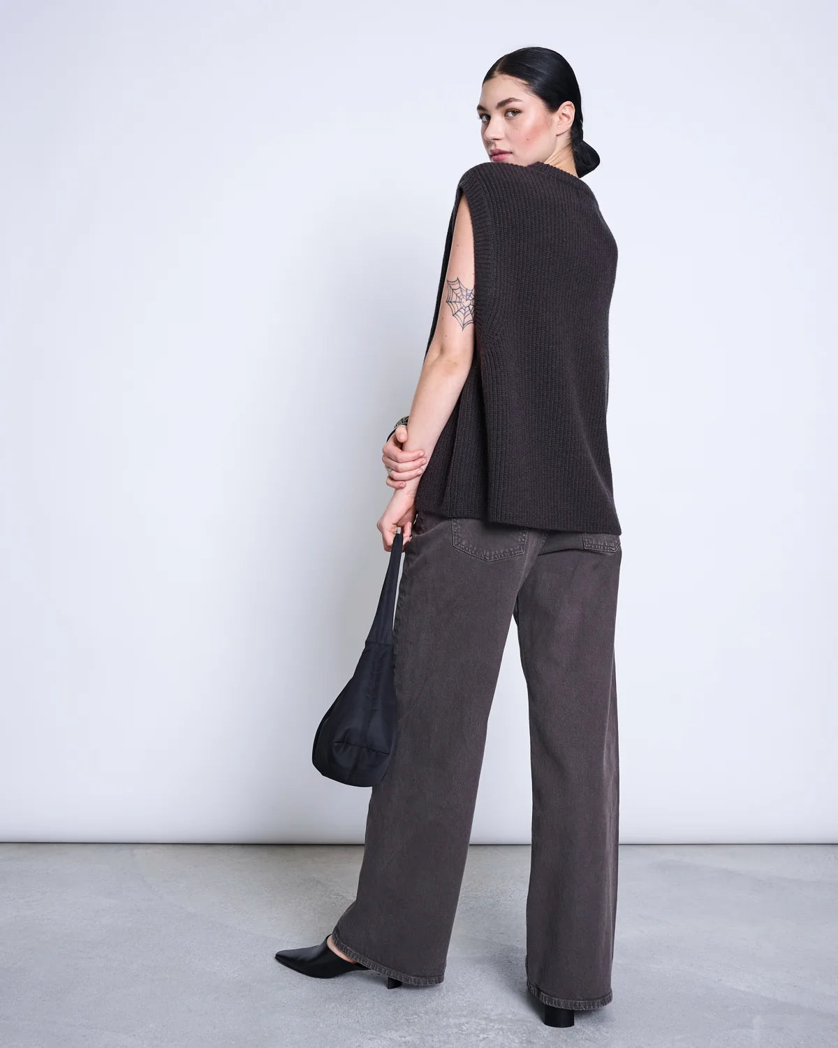 Lambswool Slipover - Dark brown