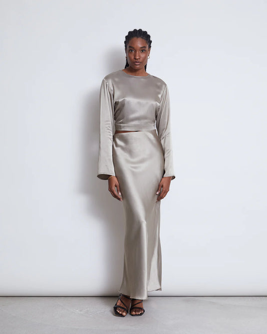 Jan N June - Serin Maxi Skirt - Silver Grey