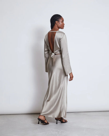 Serin Maxi Skirt Silver Grey