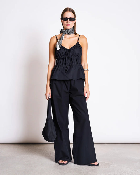Ebur Spaghetti Tie Top Black