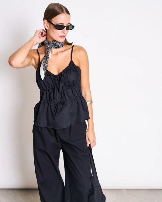 Ebur Spaghetti Tie Top Black