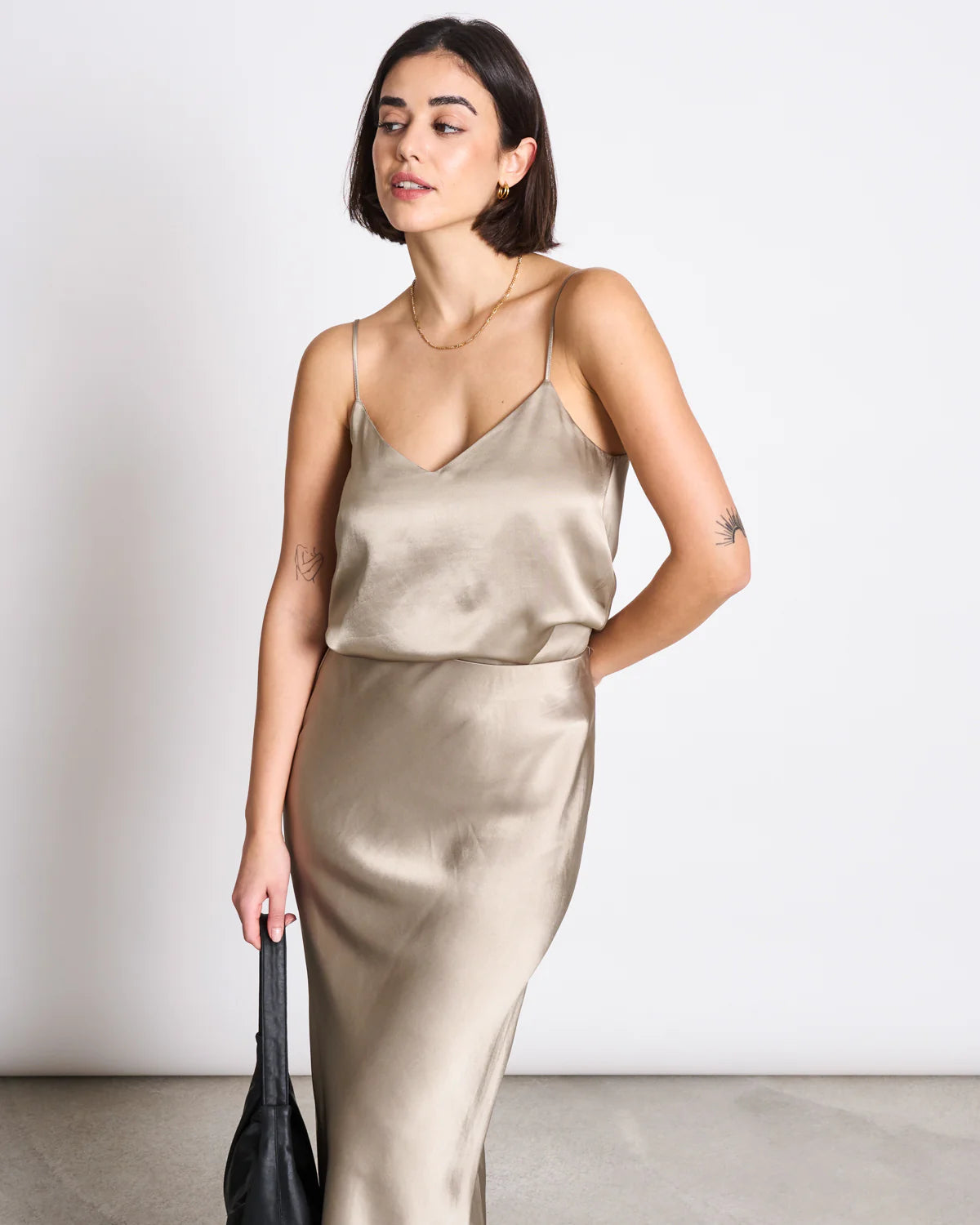Maud Slip Top Silver Grey