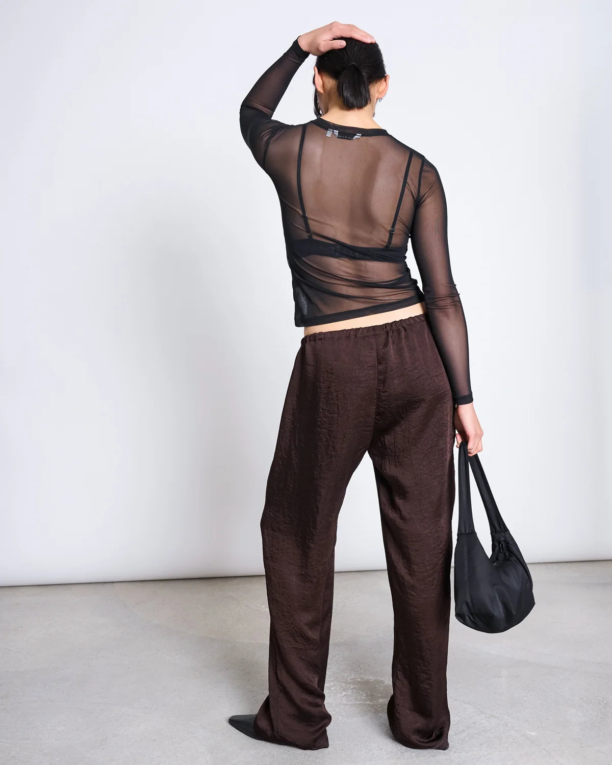 Dora Longsleeve Black Mesh Top