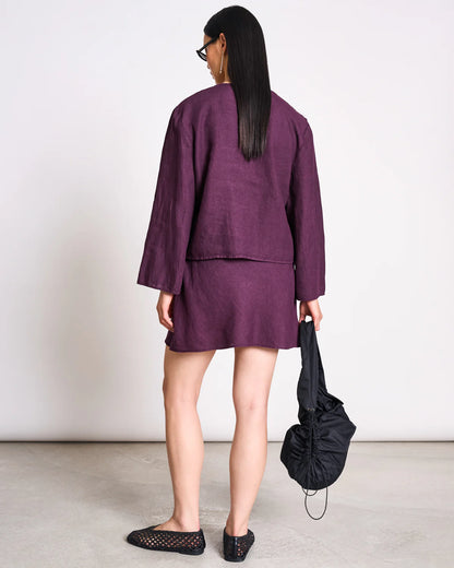 Linen Tie Blouse Skagen Cherry Lacquer