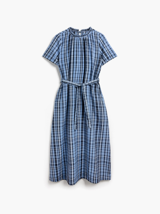 Shayla Dress Reversible Blue Check