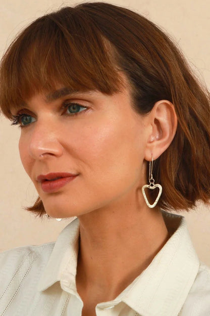 Textured Heart Earring Silver