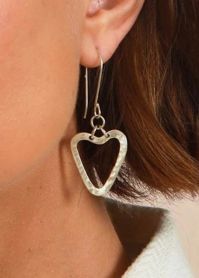 Textured Heart Earring Silver