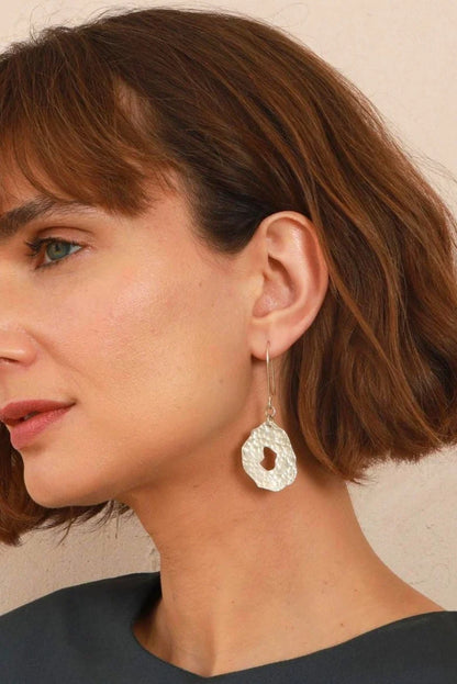 Natural Form Earrings Brass Silver