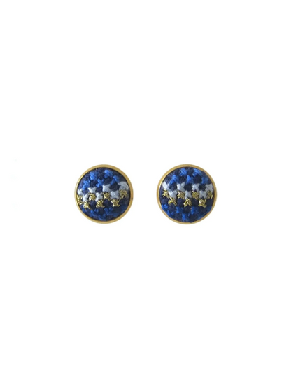 Mahi-Mahi Gold Studs Blue