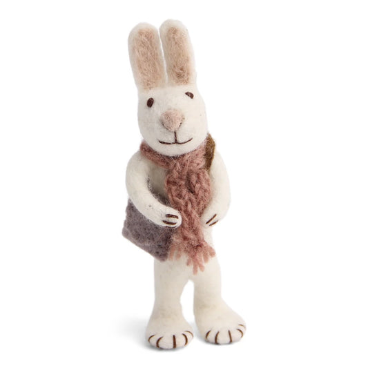 En Gry & Sif White Bunny with Rose Scarf