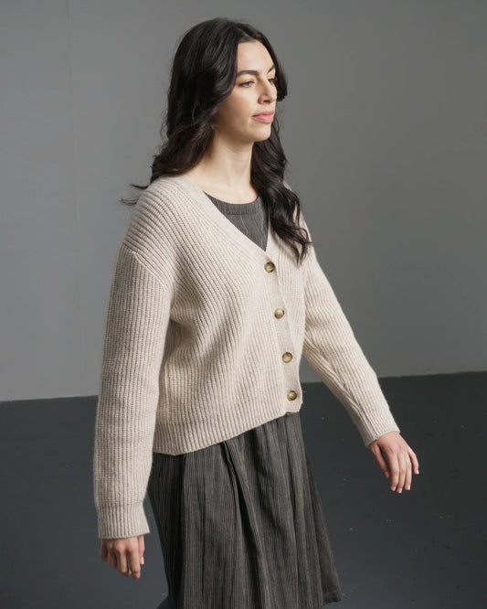 Amita Ribbed Cardigan Linen