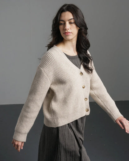 Amita Ribbed Cardigan Linen
