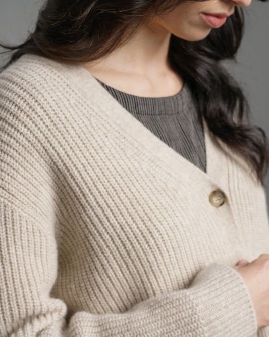 Amita Ribbed Cardigan Linen