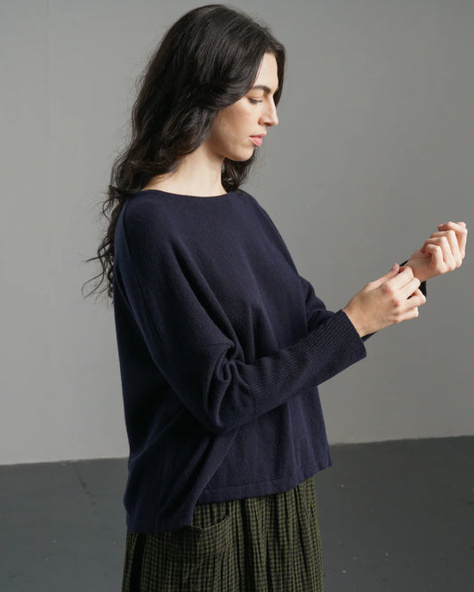 Alma Crew Neck Jumper Navy