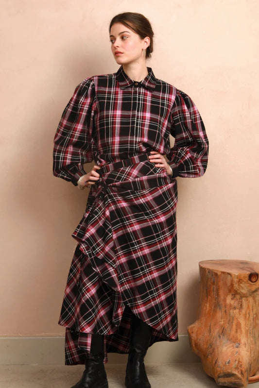 Rebel Skirt - Berry & Black Check