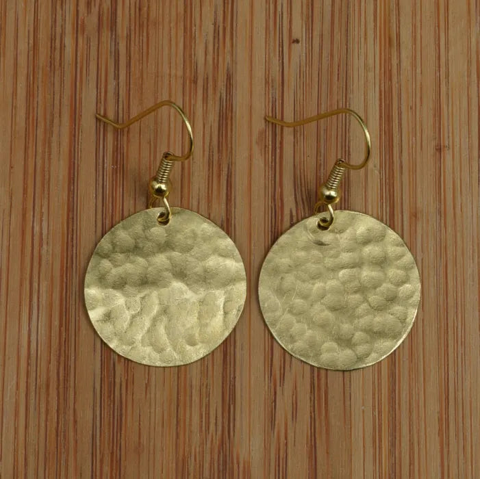 Brass Single Disc Bombolulu Earrings