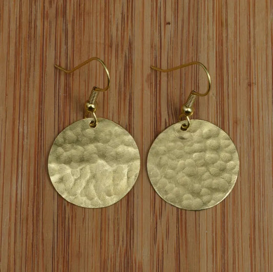 Brass Single Disc Bombolulu Earrings