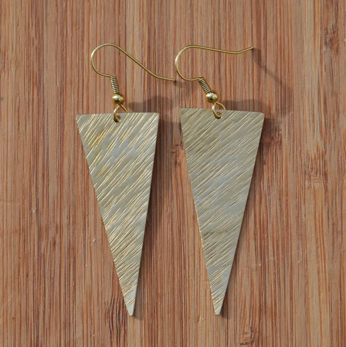 Brass Triangle Earrings
