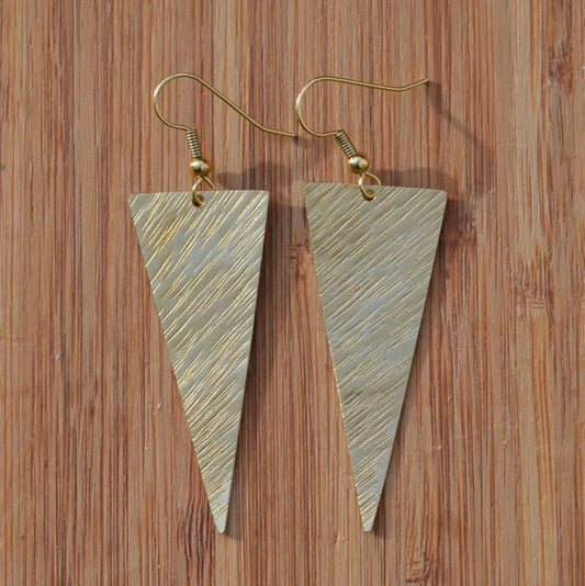Brass Triangle Earrings