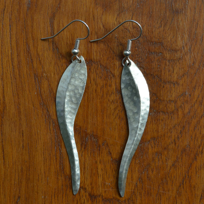 Chilli Leaf Earrings - Silver Plated