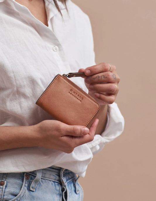 Coco coin purse - sustainable leather - cognac classic