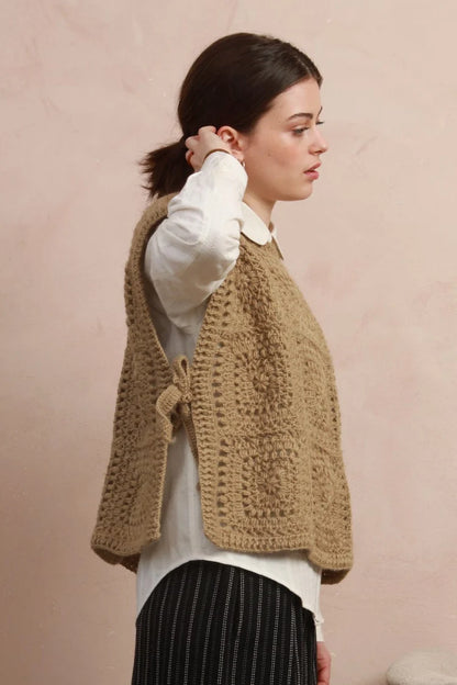 Crochet Square Vest in Corn