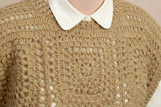 Crochet Square Vest in Corn