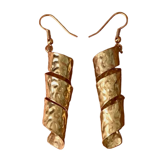 Chunky Swirl Earrings Brass