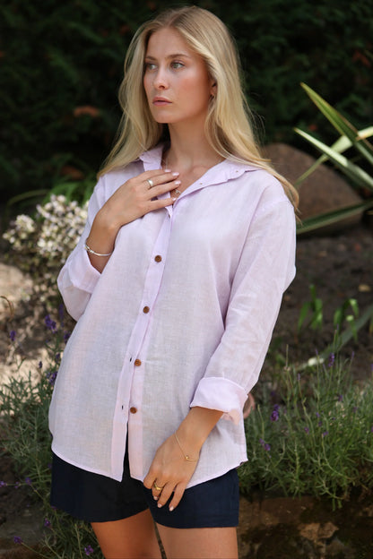 Freddie Lilly Lilac Shirt 100% Linen